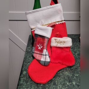 Festive Red and White Christmas Stockings